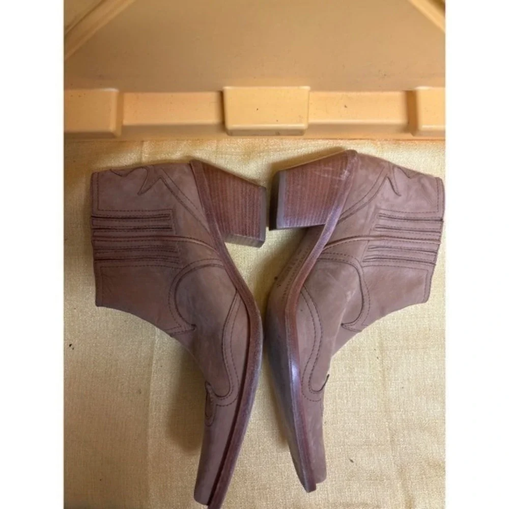 Teatro Abbigliamento Western Ankle Boot Womens Tan Leather Pointed Block Heel 38